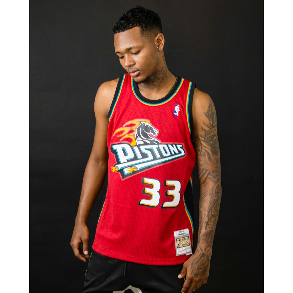 Detroit Pistons NBA Basketball Shirt #33 Hill (Excellent) L (44